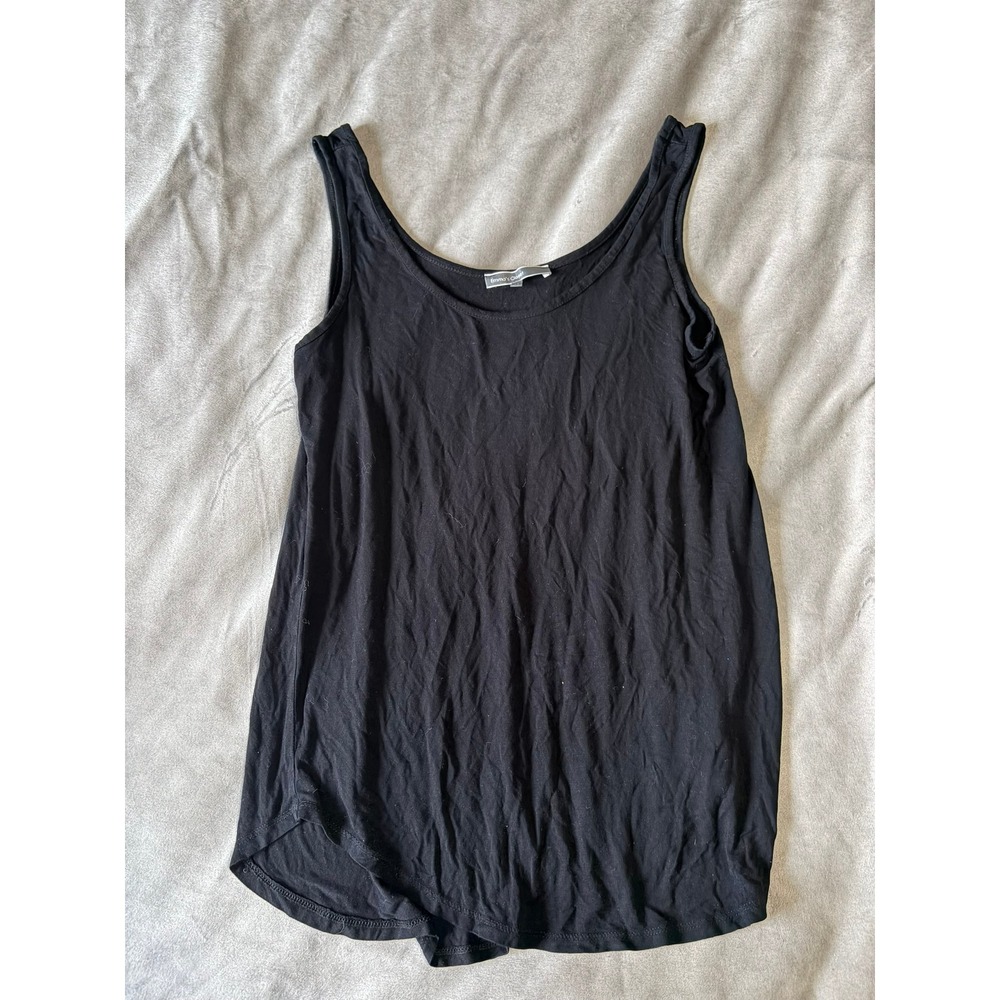 Emma's Closet Womens Black Scoop Neck Tank Top Curved Hem Size Medium